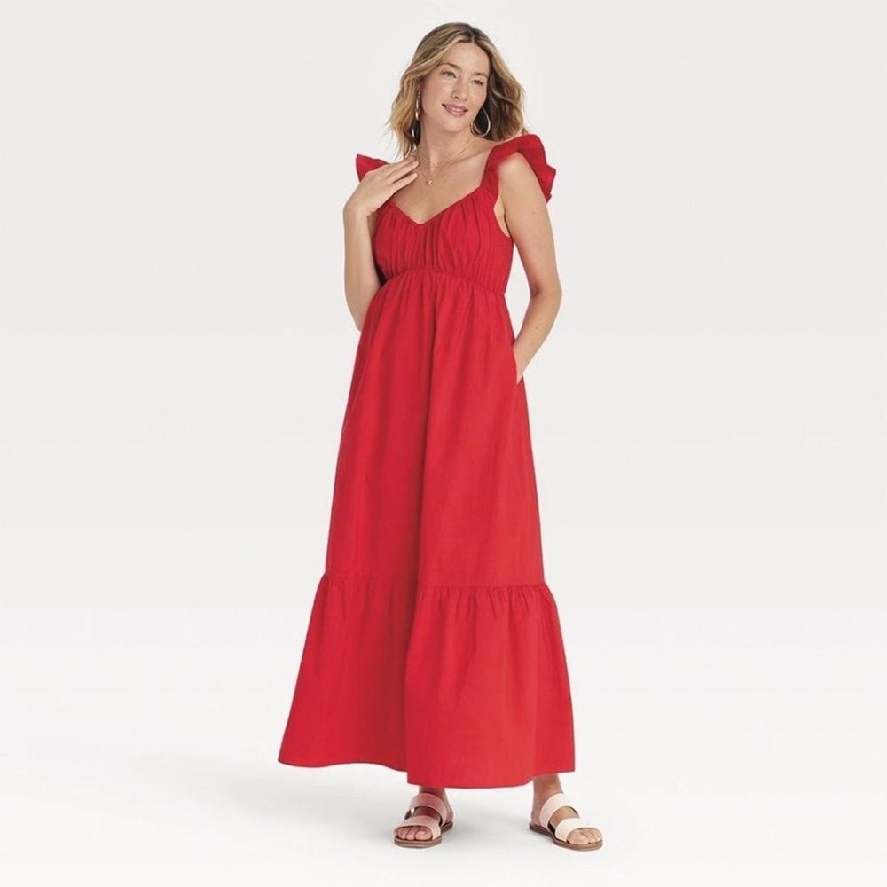 Universal Y2K Thread Scarlet Ruffle Strap Dress XS -with 2 pockets